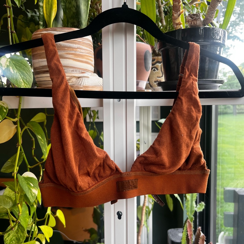 SKIMS Rust Ribbed Bralette